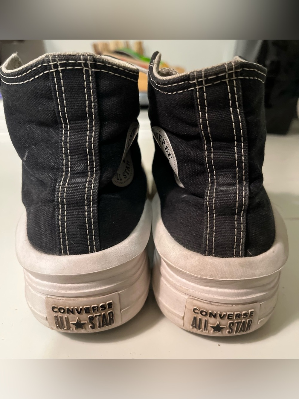 Converse Chuck Taylor All Star Move Shoes Sneakers Black/White 568497C - Picture 6 of 10